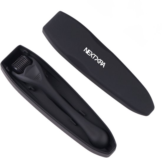 Nextora Dermaroller - Baardroller - Dermaroller Baardgroei - 540 Micro Naalden van 0.25mm - Microneedling roller - Zwart