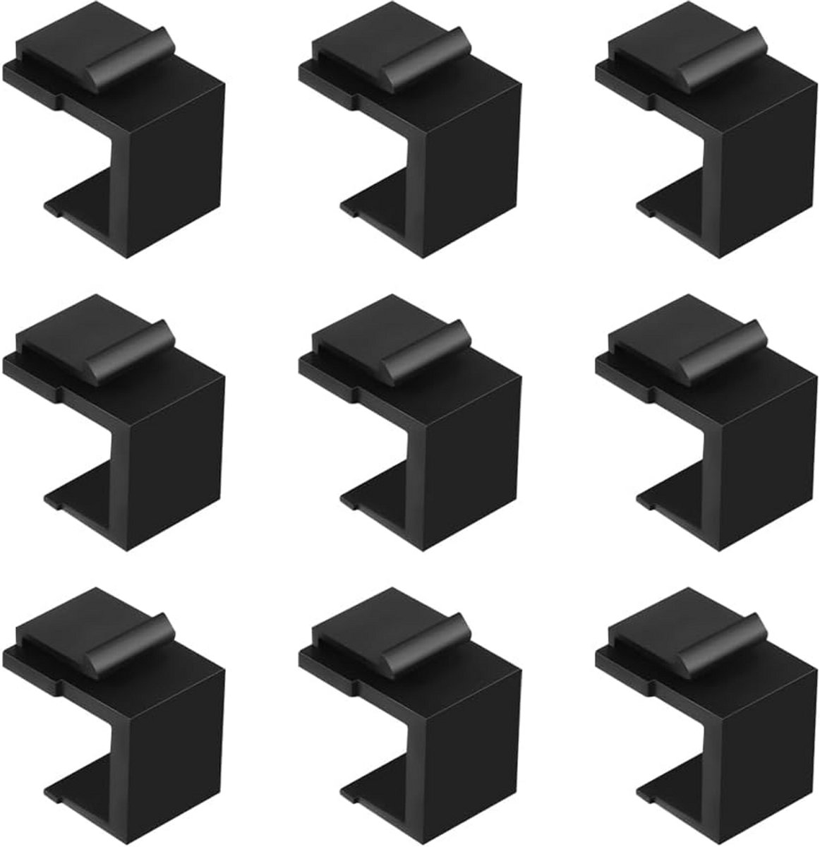 10 Stuks Keystone Blinde Afdekking voor CAT, SAT, LAN, HDMI, USB Modules Zwart