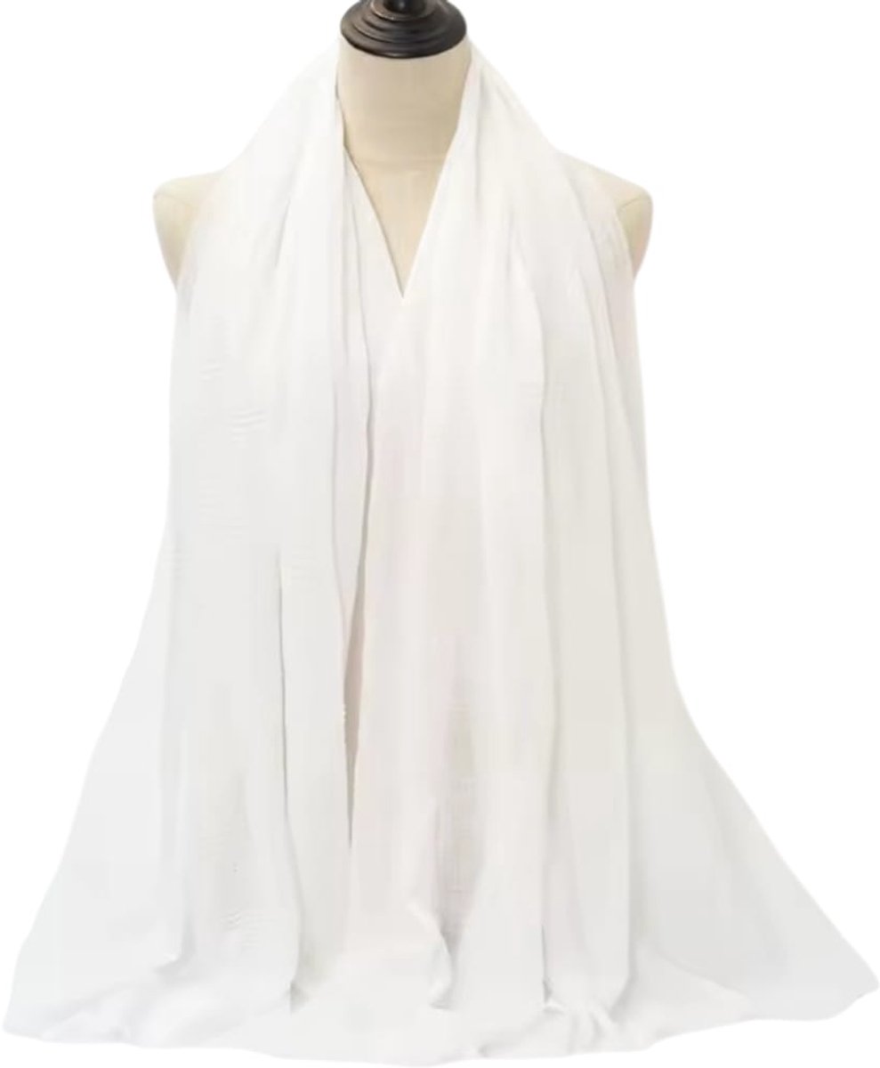Mooie dunne dames sjaal Wit- Langwerpige sjaal- Youhomy accessoires Shawl- Omslagdoek- Cadeau voor vrouwen| Moederdag cadeau| Valentijnsdag cadeau| Zomer sjaal vakantie