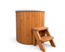 Horizon Cabins - IJsbad - Model Pure - Ice Bath – Houten IJsbad – Koudwaterbad – Ice Tub – Fiberglass Dompelbad – Thermowood Buitenbad – IJswaterkuip – Koude Therapie Ton – Europees Gemaakt – 400 Liter – Ø100 cm – Wellness IJsbad