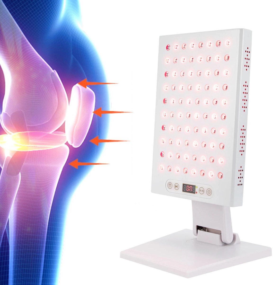 Norvia Rood licht therapie - 200W - 660nm & 850nm LED - Near-infrarood paneel - Lamp voor pijnverlichting en huidgezondheid