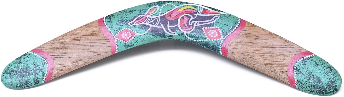 Boemerang Kangaroo – Houten Boemerang 40 cm met Kangaroe Motief