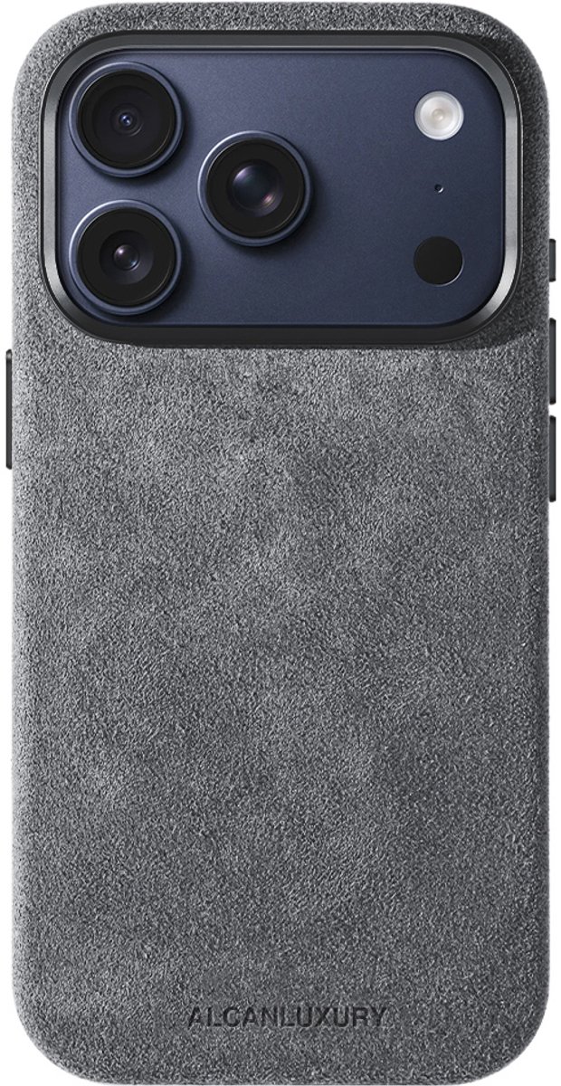 Alcanluxury Alcantara telefoonhoesje geschikt voor Apple iPhone 17 Pro - Nardo Grey