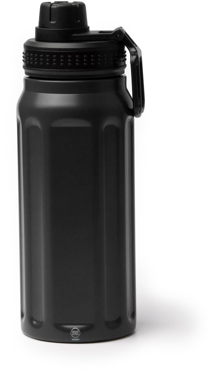 Dubbelwandige RVS Thermosfles. 540 ml kleur Zwart 1912 Geschikt voor laser techniek