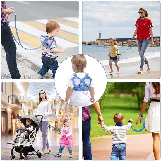3-in-1 Children's Lead, Anti-Loss Child Lead with Safety Wrist, Supported Running Harness for Children, Child Leash with Harness Lock, Child Safety Lead van Merkloos — afbeelding 4