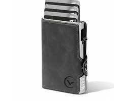 VEXON Ultra Slim - Wallet pro - Premium Wallet Slim - Creditcardholder - Pasjeshouder graphite - 7 Pasjes + Briefgeld - RFID Creditcardhouder - Pasjeshouder Mannen & Vrouwen - Pasjeshouder Uitschuifbaar - Kaarthouder - Kaarthouder Pasjes - Graphite