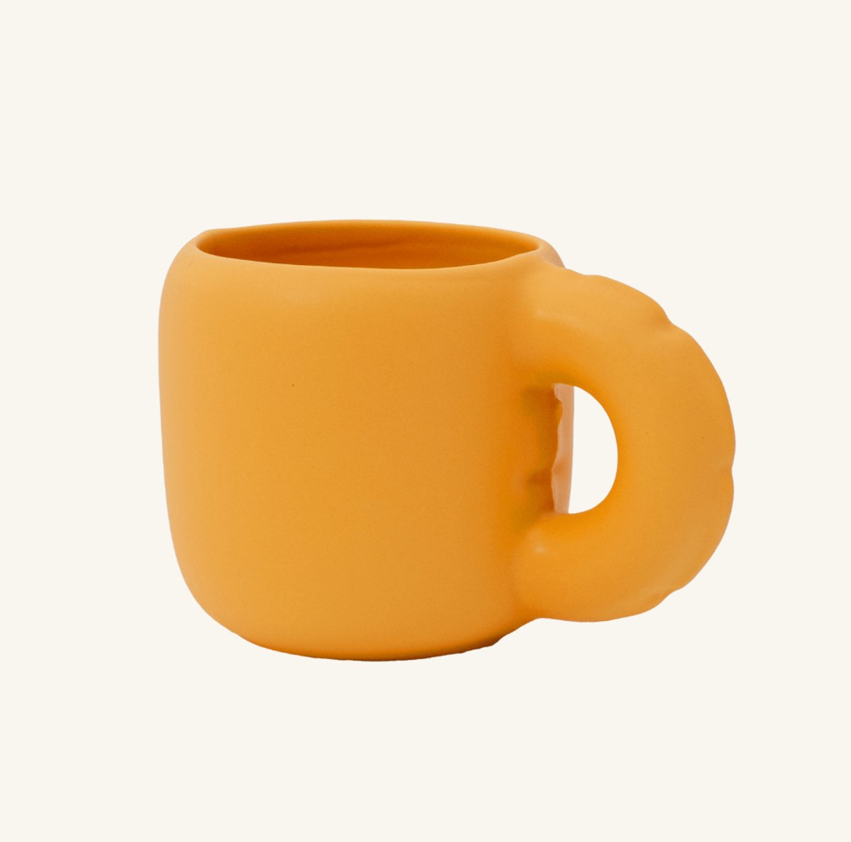Gaston Mok - Home Studyo - Yolk Matte Geel - Keramiek - Handgemaakt - 400 ml - Cappucino Mok - Latte Macchiato Mok