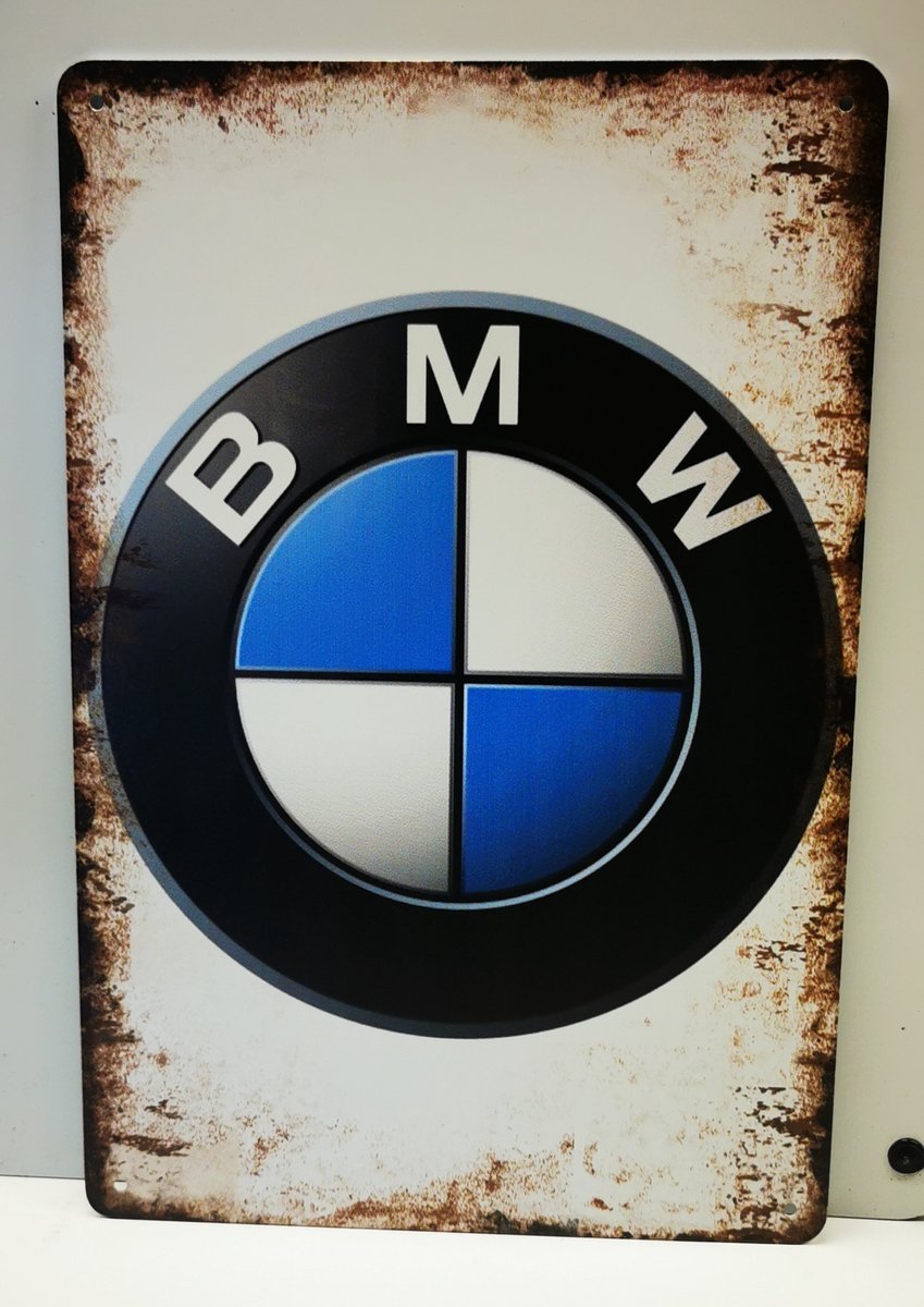 Metalen wandbord - BMW - BMW Logo - Mancave - Wand Decoratie - Metal sign - Mancave decoratie - Decoratie - Metalen borden - Tekst borden - Metalen bord