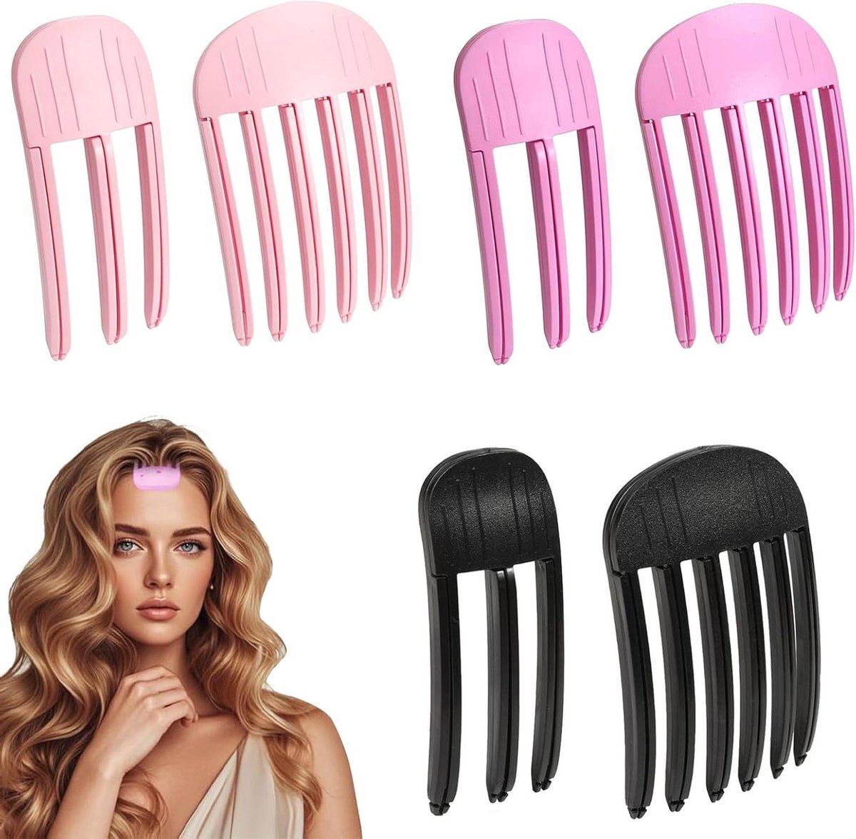 Volumeclips voor volumegevend haar - set van 2 stuks - praktische haarclips - uniseks - spoorloos en geschikt voor lang en kort haar