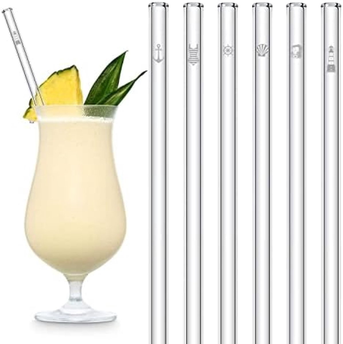 ST TRADING Zeevakantie Thematische Drinkrietjes Set - 6 Stuks