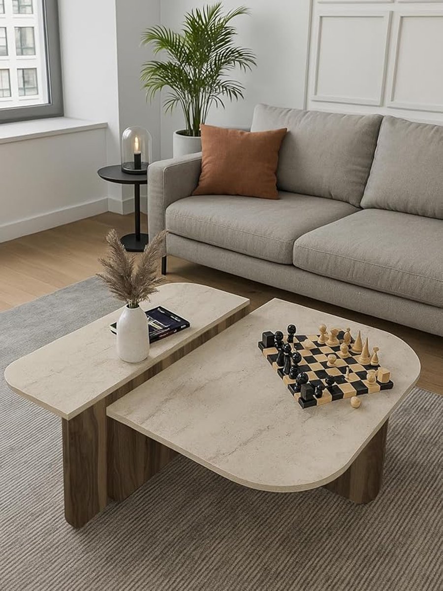 Salontafel met LED Verlichting Hoogglans Wit 90 x 55 x 41,1 cm – Moderne Salontafel met Opbergruimte, 4 Laden & Open Vak – Pauwhome