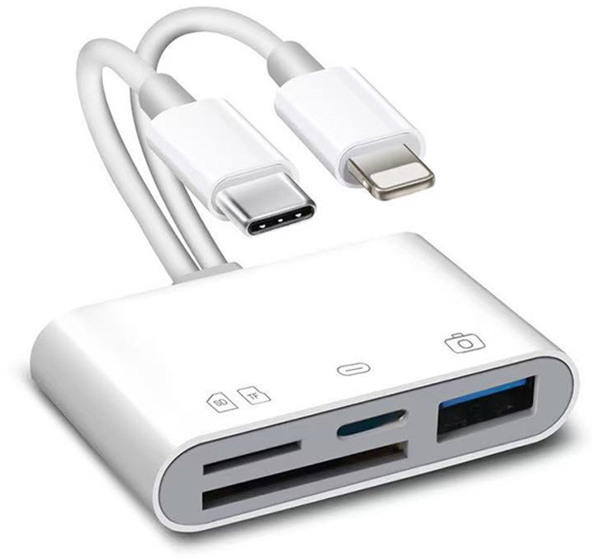 Dubbele 4-in-1 SD/TF + OTG + oplaadkaartlezer - Ondersteunt Android-telefoons en computers