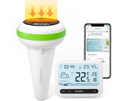 Inkbird IBS-P03R Zonne Wifi Zwembadthermometer met IM-03 Wifi Gateway Combinatieset, Temperatuur-vochtigheids monitor met UV-index, voor zwembad, hot tubs, babybadjes, vijvers