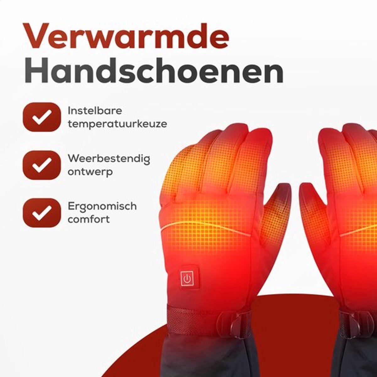 Verwarmde handschoenen - Handschoenen verwarmd - Elektrische verwarming - Winter - Oplaadbaar - Waterdicht - Winddicht - Zwart - Unisex -Geschikt voor DC-interfaces — cadeau in Sport & Outdoor - foto 5