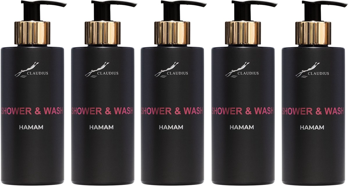 Shower & Wash Hamam 300 ml - gouden pomp - 5 stuks