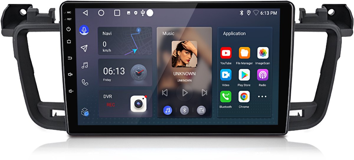 Junsun Android 15 Autoradio Geschikt Voor Peugeot 508 SW 2011-2018 Accessoires, 4GB+64GB, Draadloze CarPlay & Andriod Auto, DAB+, GPS-navigatiesysteem, Bluetooth, Stuurwielbediening, WiFi, RDS, FM, 9-inch Touchscreen, DSP, Octa-core processor