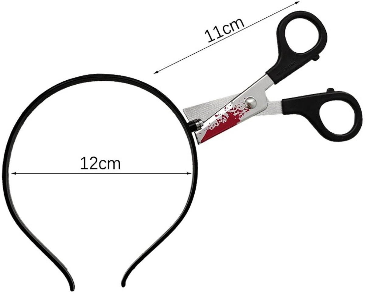 WiseGoods Premium Halloween Diadeem Met Nep Schaar - Horror Haarband Bloed Effect - Voor Cosplay En Feestjes - Carnaval Haarbanden