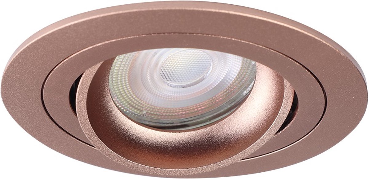LED inbouwspot Bardo rond bruin - 3 lichtstanden - zaagmaat 80-82mm