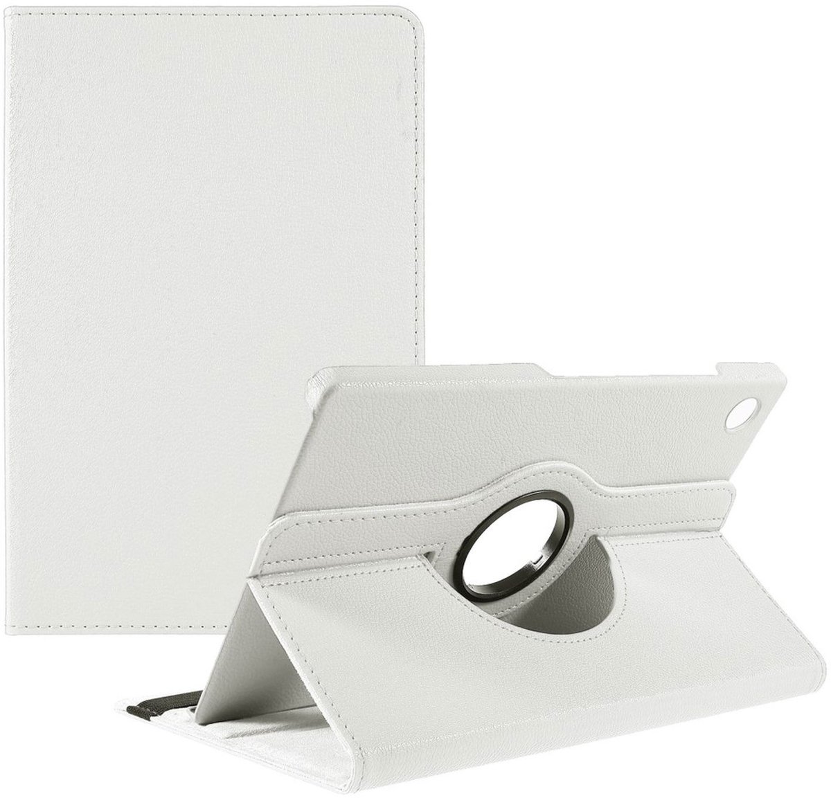 Hoes 360° Draaibare Book Case Paars Geschikt voor Samsung Galaxy Tab A9 Wit