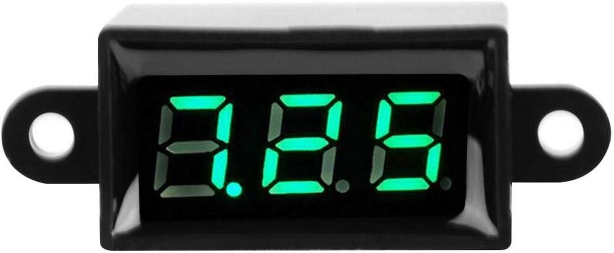 Digitale Spanningsmeter en Amsterdameter 2-Draads DC 3-30V LED Display Groen