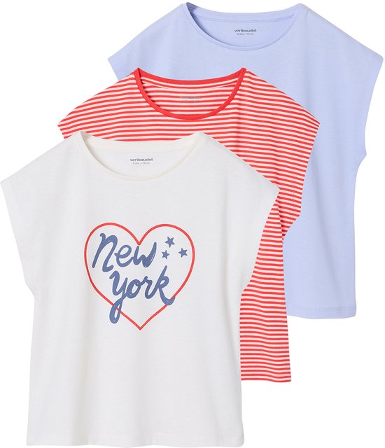 Set de 3 chemises à manches courtes Basics pour fille Vertbaudet