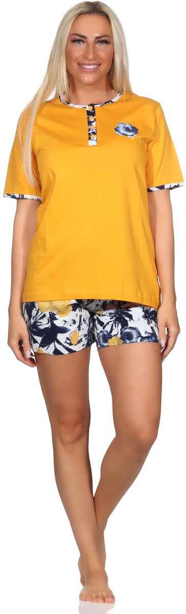 Normann dames pyjama met korte mouwen in geweldig design, ook in oversizes gelb