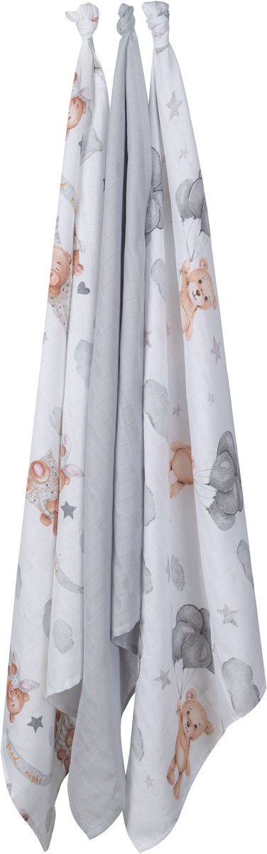 ANDER™ Hydrofiele Babydoeken Set van 3 Zachte Babydoeken / Inbakerdoeken (60 × 80 cm) van Merkloos — afbeelding 2