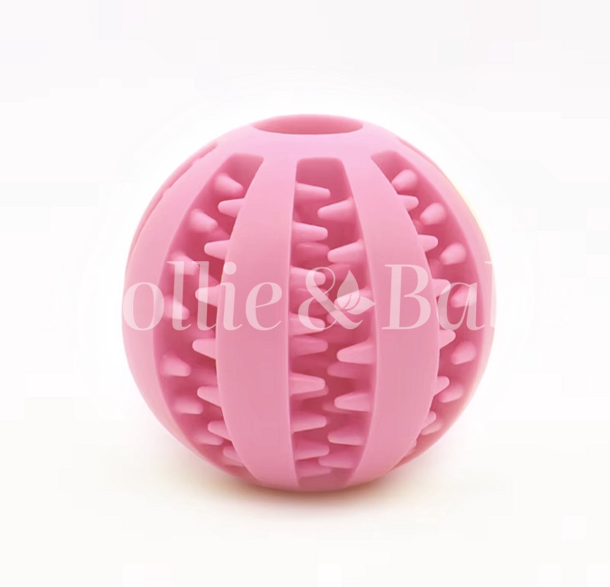 Beloningsbal - Snackbal Lekbal Voerbal - Interactief Spelen - Honden Speeltje - Tanden - Middelgrote en Grote Honden - Sterk - 7 Cm - Roze