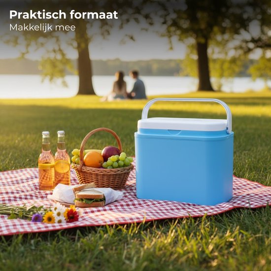 Lomera Koelbox Set - Koelbox Set 2 Stuks - Koelbox Kunststof - Blauwe Koelbox Set - Koelbox voor Auto - Koelbox voor Camping - Koelbox voor Picknick - Koelbox voor Strand - Koelbox voor Vakantie - Koelbox voor Dagje Uit van Merkloos — afbeelding 4