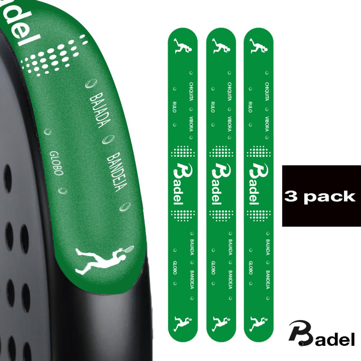 Badel® Padel Protector Sticker – 3 Stuks – Lichtgewicht Frame Bescherming – Geen Invloed op Balans