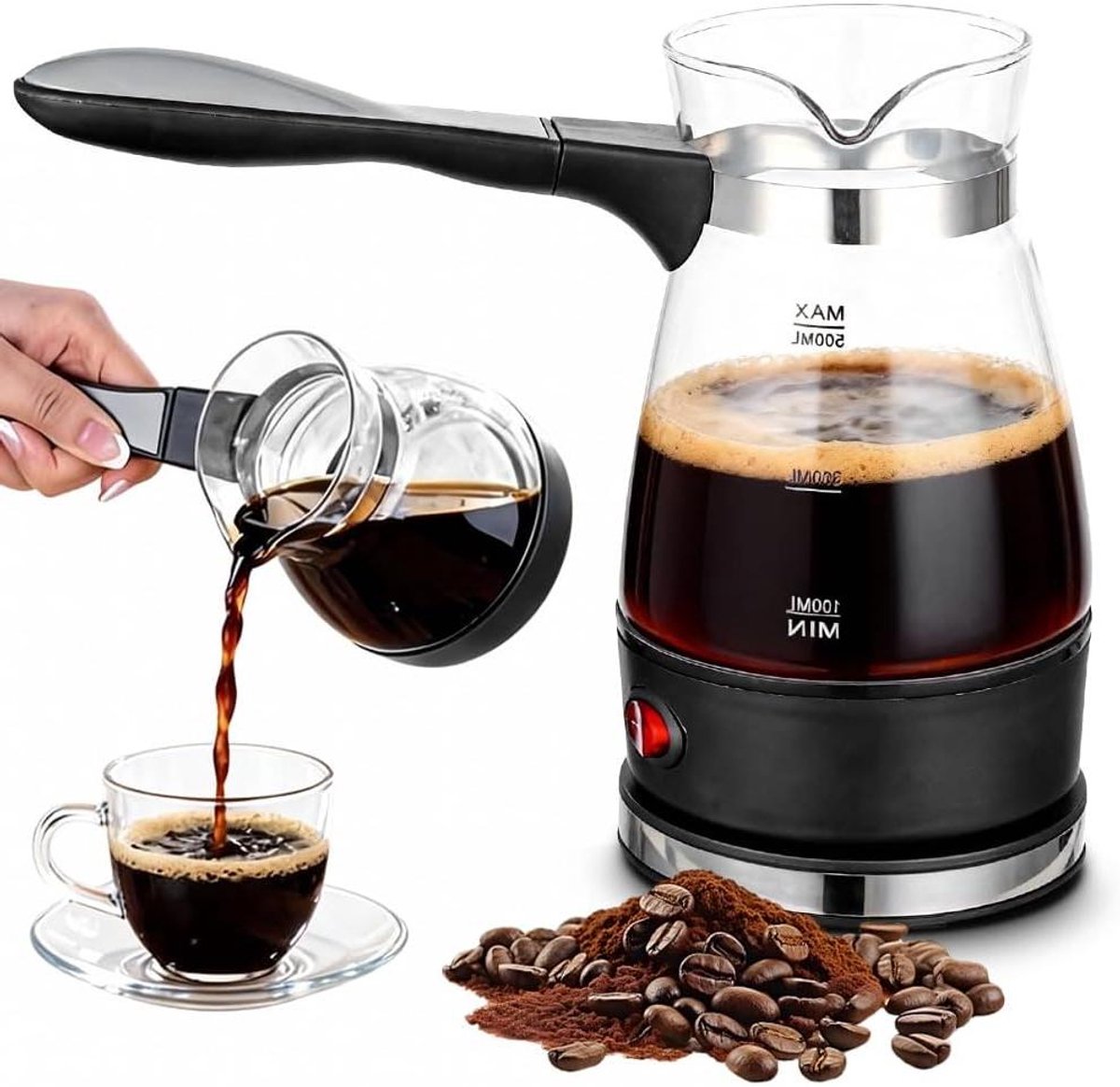 Elektrische Turkse Koffiepot 500 ml - Espressokoker voor Thuis en Kantoor