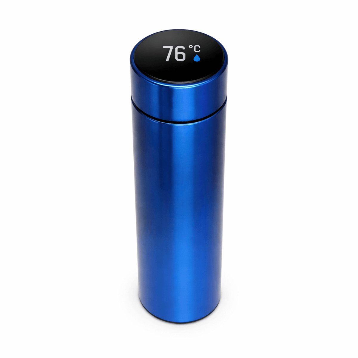 Thermosfles met LCD temperatuur Display - RVS vacuum geisoleerd - Thermosbeker- Dubbelwandige Thermosfles - Isoleerfles - Thermoskan - Travel Mug - Koffiebeker - Drinkflessen -Smart Thermos- blauw