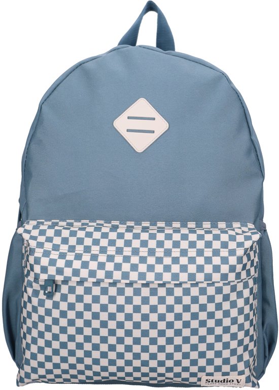 Studio V Double Check - Rugzak - Gevoerd - 13,6 liter - 39 x 29 x 12 cm - Geruit - Blauw