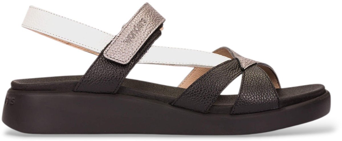 Wonders Zwarte gekruiste sandalen