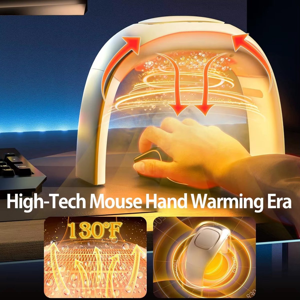 Opvouwbare Draagbare Verwarmde Muismat Handwarmer – Elektrische Bureau Verwarming Voor Thuis en Kantoor — cadeau in Cadeau-ideeën - foto 3