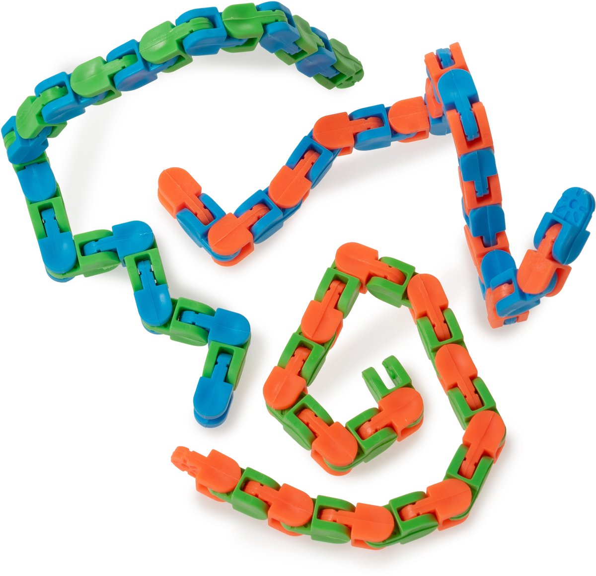 Wacky Tracks Fidget Ketting – Klikbaar Anti Stress Speelgoed – Assorti Kleuren - 3 stuks