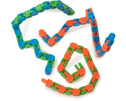 Wacky Tracks Fidget Ketting – Klikbaar Anti Stress Speelgoed – Assorti Kleuren - 3 stuks