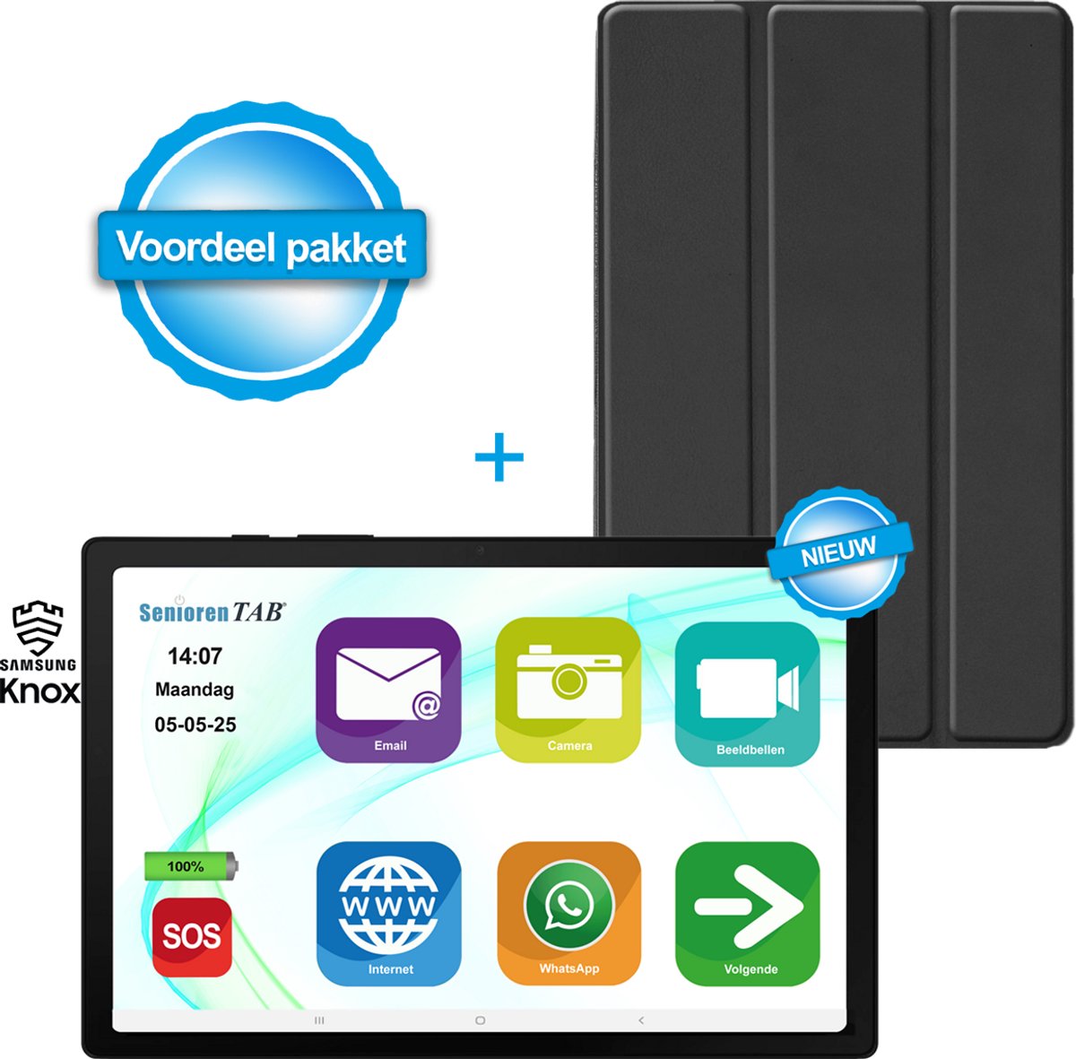 SeniorenTAB Seniorentablet Knox - Op basis van Samsung - 128GB - 11 inch - wifi - Tablet voor ouderen inclusief beschermhoes