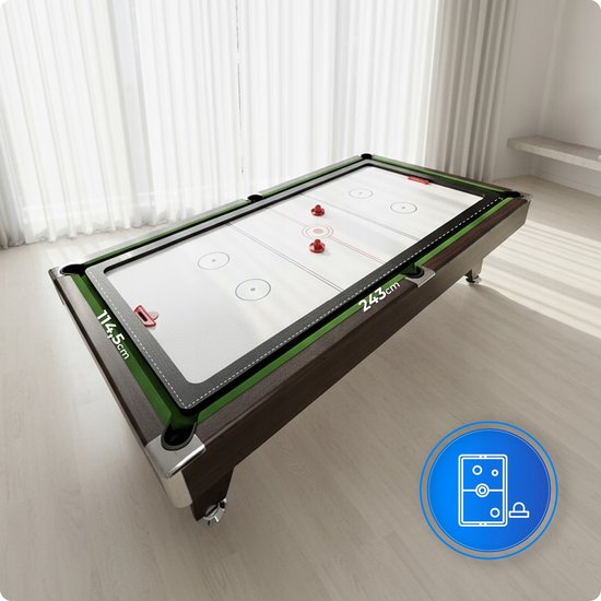THUNDER BOLD-BROWN-9FT-HOCKEY-PING - 3-in-1 Speeltafel - Biljart, Airhockey en Tafeltennis - 9 ft — afbeelding 4