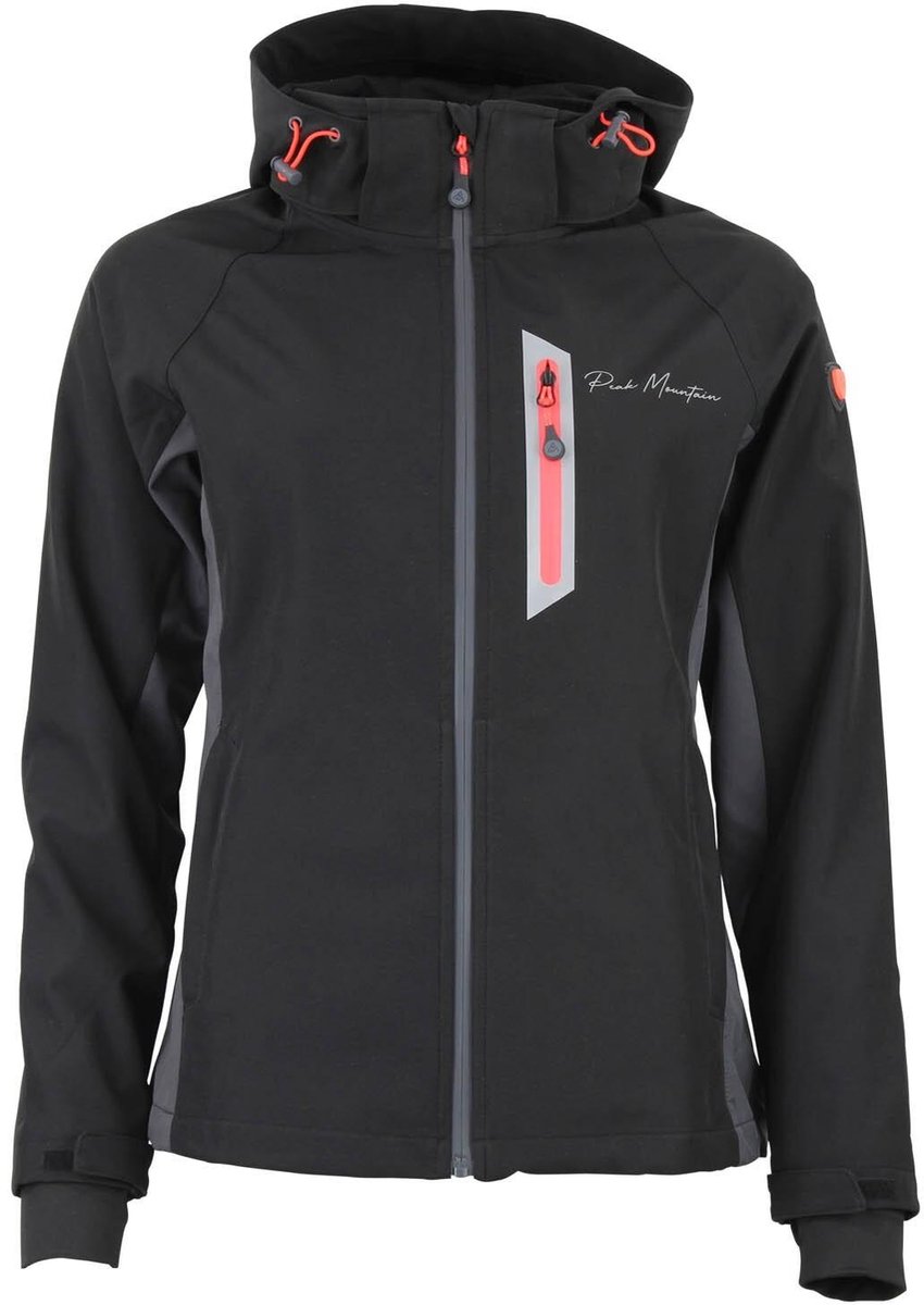 Dames mesh jack met rits Peak Mountain Softshell Zwart