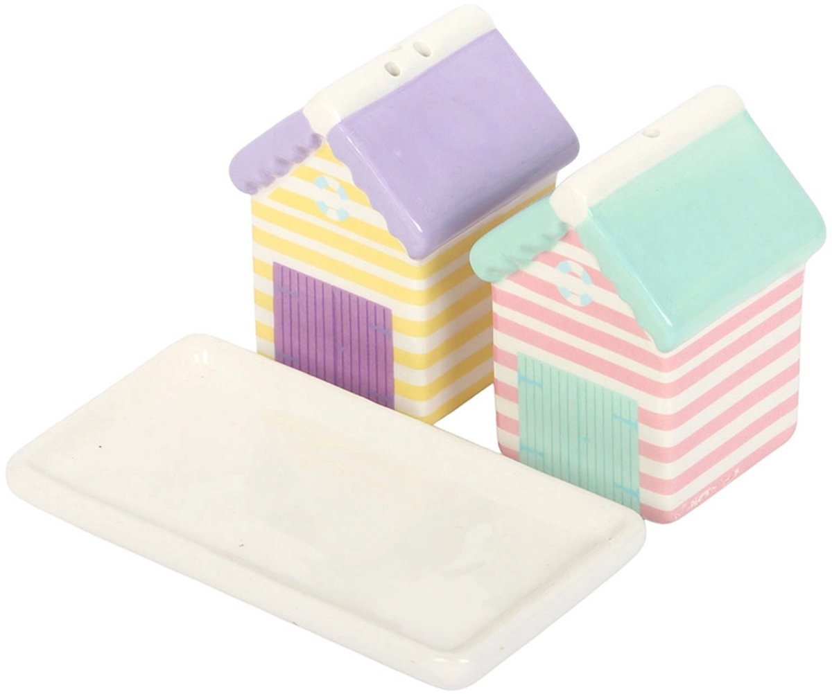 Something Different - Pastel Beach Hut Peper en Zoutstel - Multicolours
