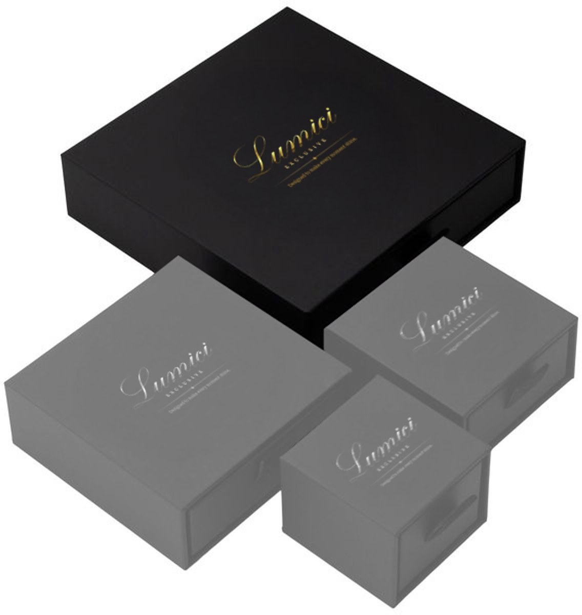 Lumici® Exclusive | Soft Touch Sieradenset Doosje – Mat Zwart met Gouden Lumici Logo - Sieradendoosje - Letop Geen Sieraad Inbegrepen