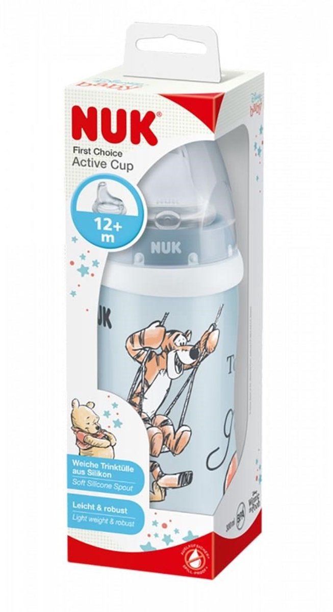 NUK - Babyfles - Active Cup 300 ml beige - drinkfles - kind - sportfles - fles - beker - waterfles - drinkbeker van Merkloos — afbeelding 2