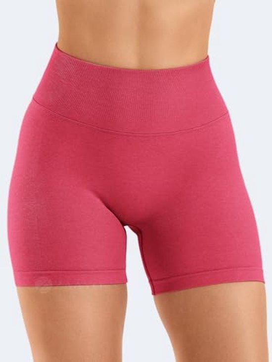 Dames sportshorts met opvallend silhouet - Hoge taille & comfortabele pasvorm - Rood — afbeelding 4