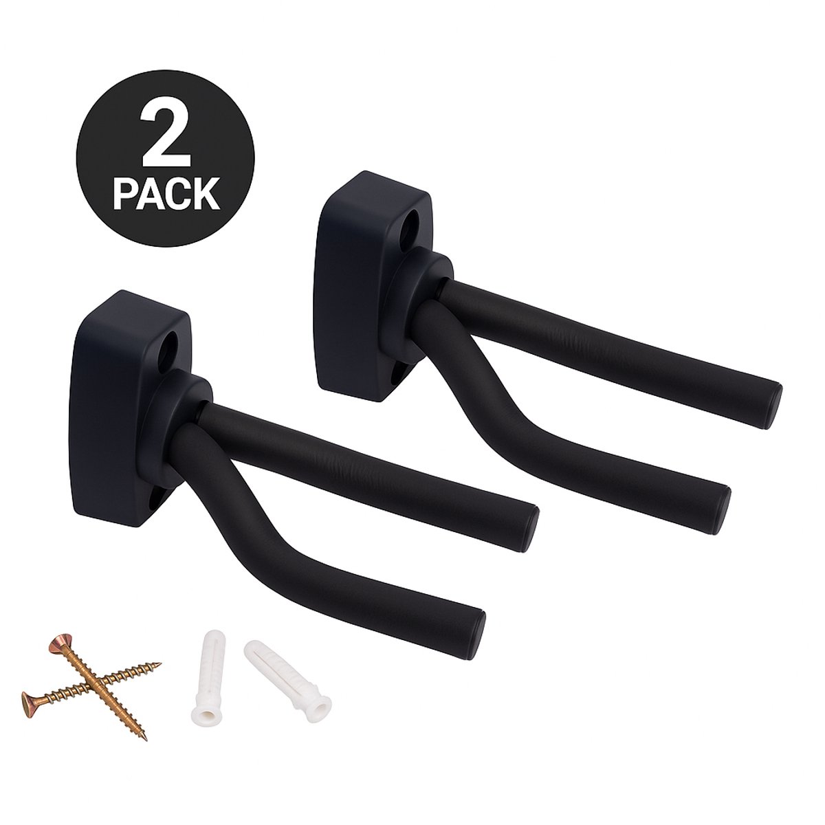 Gitaar Wandbeugel Set van 2 Stuks – Universeel – Voor Gitaar, Bas, Ukelele & Viool – Muurbeugel / Wandsteun