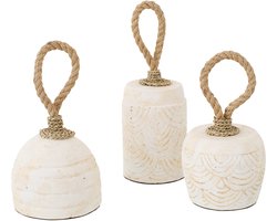 J-Line deurstopper - keramiek - wit - set van 3