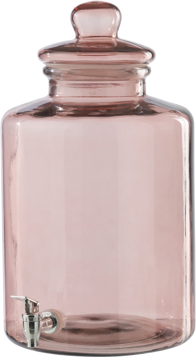 J-Line drankdispenser - glas - zalmroze