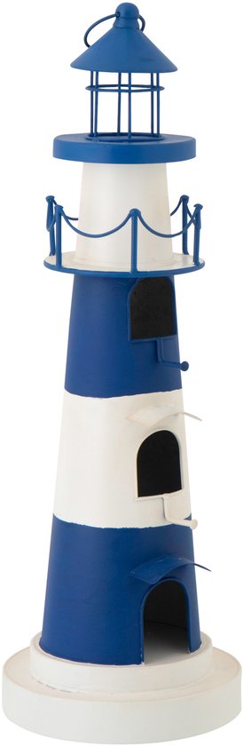 J-Line Nichoir Phare - métal - bleu/blanc