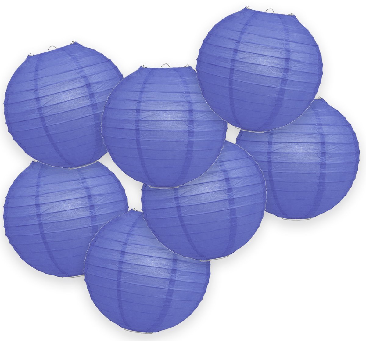 7-set LMPN® papieren lampionnen - bosbes - 25cm - bosbes lampion