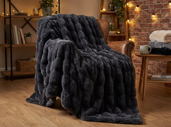 Boon Plaid Supersoft 2-zijdig Taupe/Beige - Hareco dier en vriend